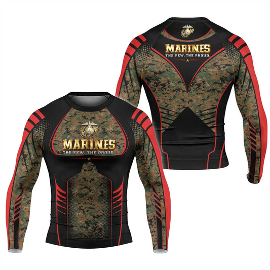 Marines The Few The Proud Men's Long Sleeve Rash Guard