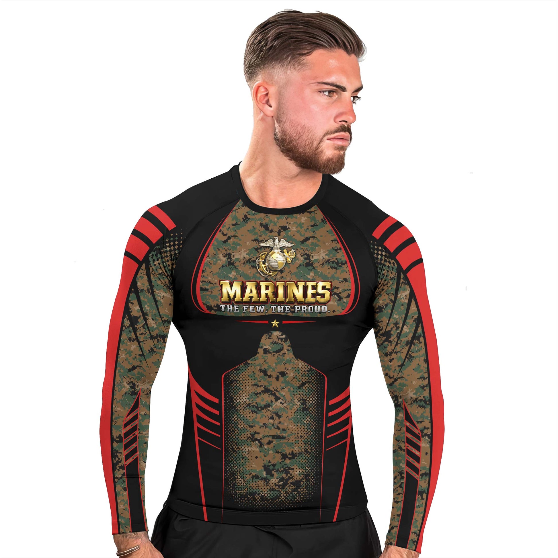 Marines The Few The Proud Men's Long Sleeve Rash Guard