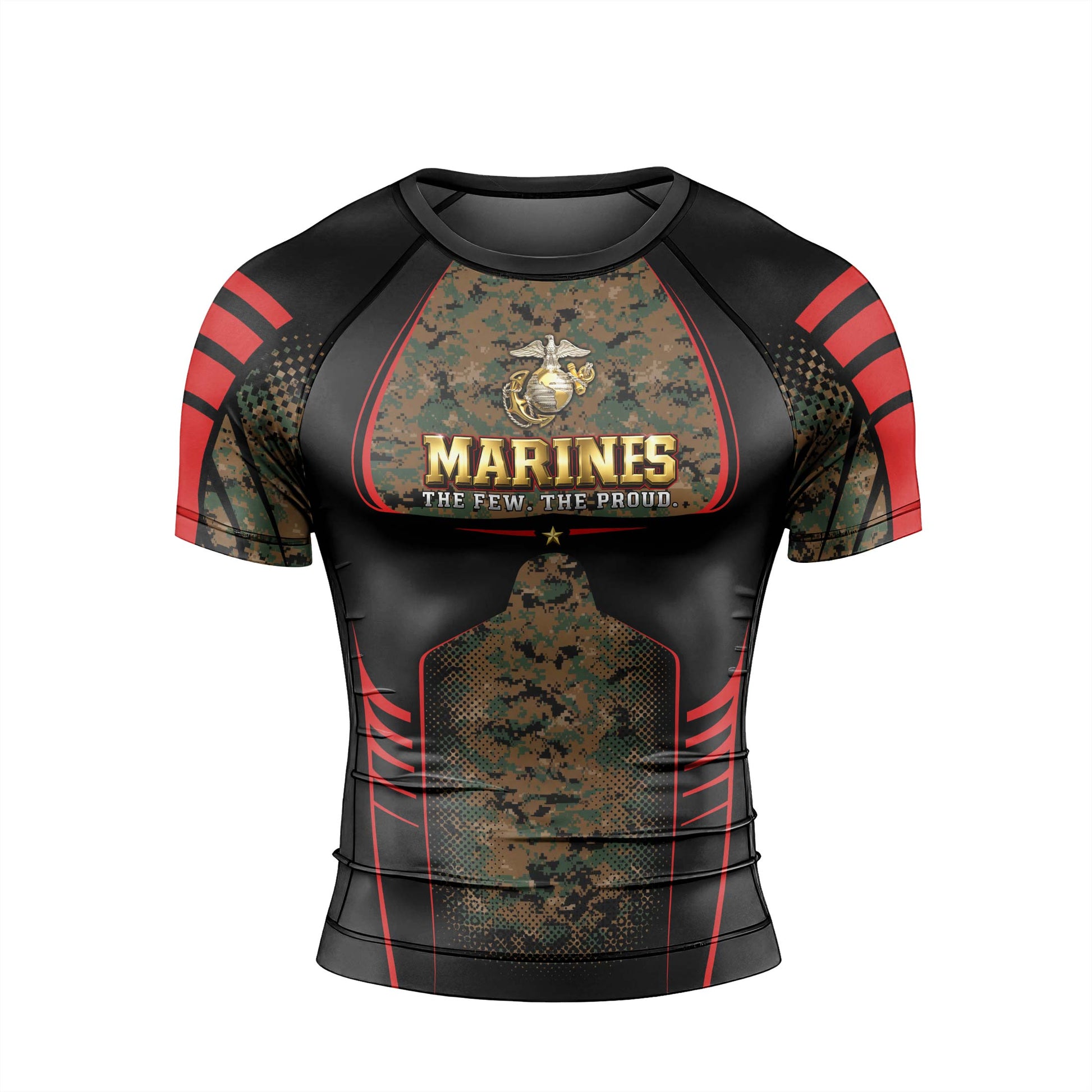 Marines The Few The Proud Men's Short Sleeve Rash Guard