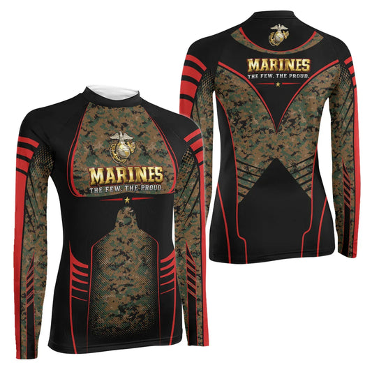 Marines The Few The Proud Women's Long Sleeve Rash Guard