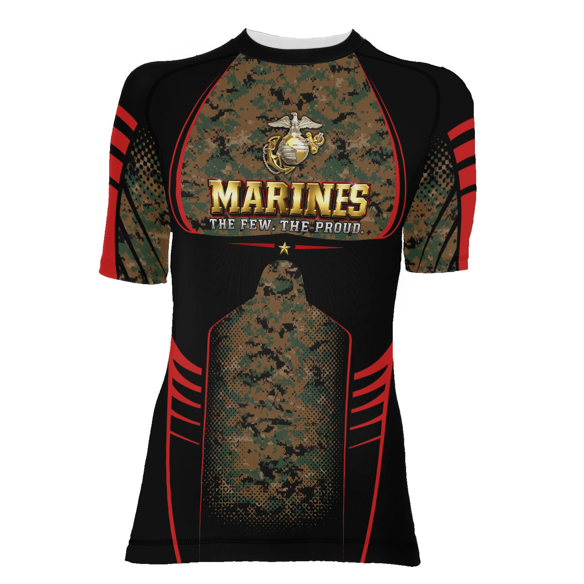 Marines The Few The Proud Women's Short Sleeve Rash Guard