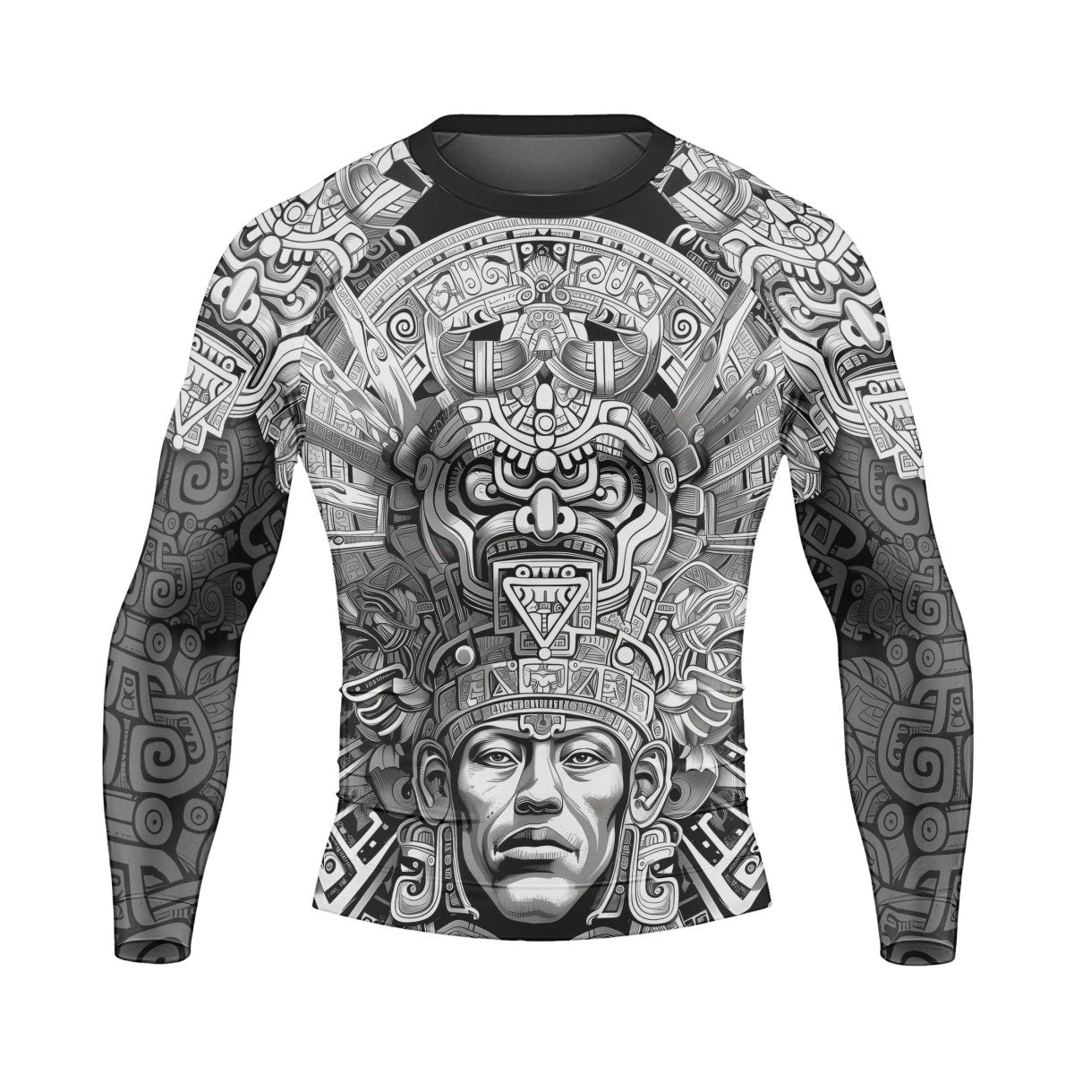 Brave Aztec Warrior Men's Long Sleeve Rash Guard - BattleFitGear