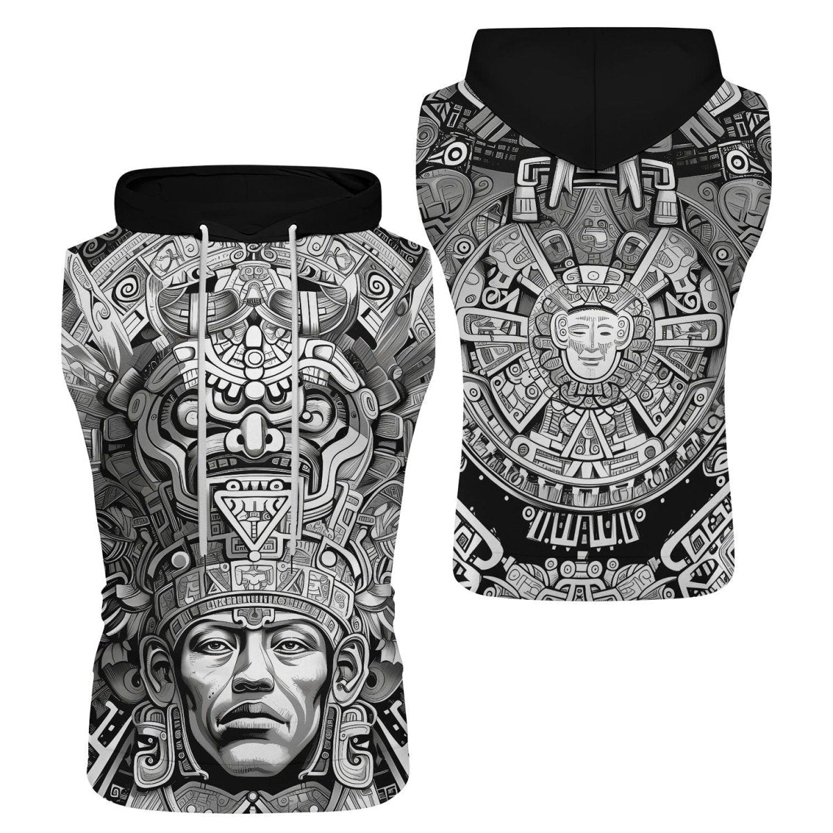 Brave Aztec Warrior Sleeveless Pullover & Zip Hoodie - BattleFitGear