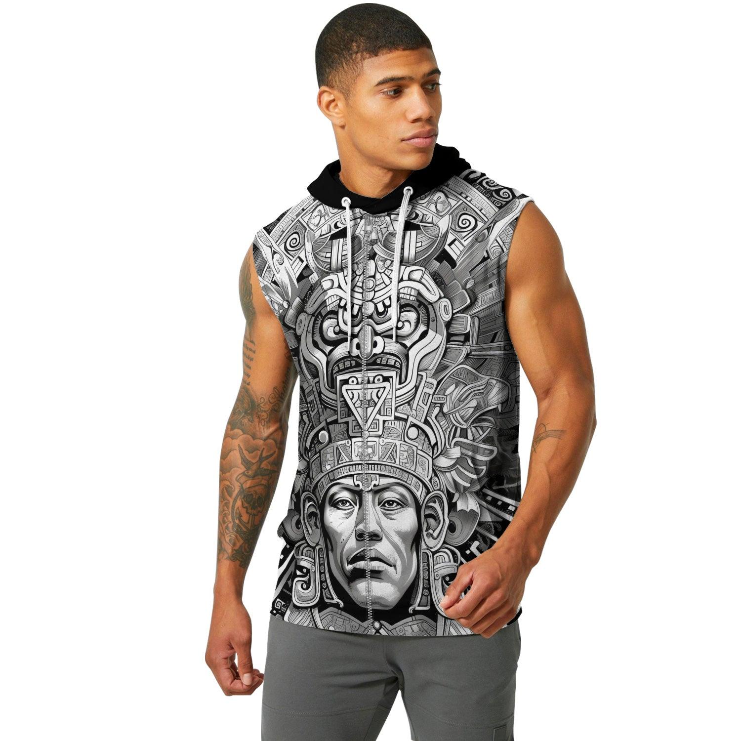 Brave Aztec Warrior Sleeveless Pullover & Zip Hoodie