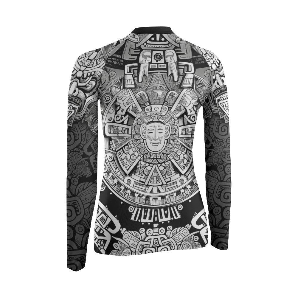 Brave Aztec Warrior Women's Long Sleeve Rash Guard | Warrior BJJ Shirt