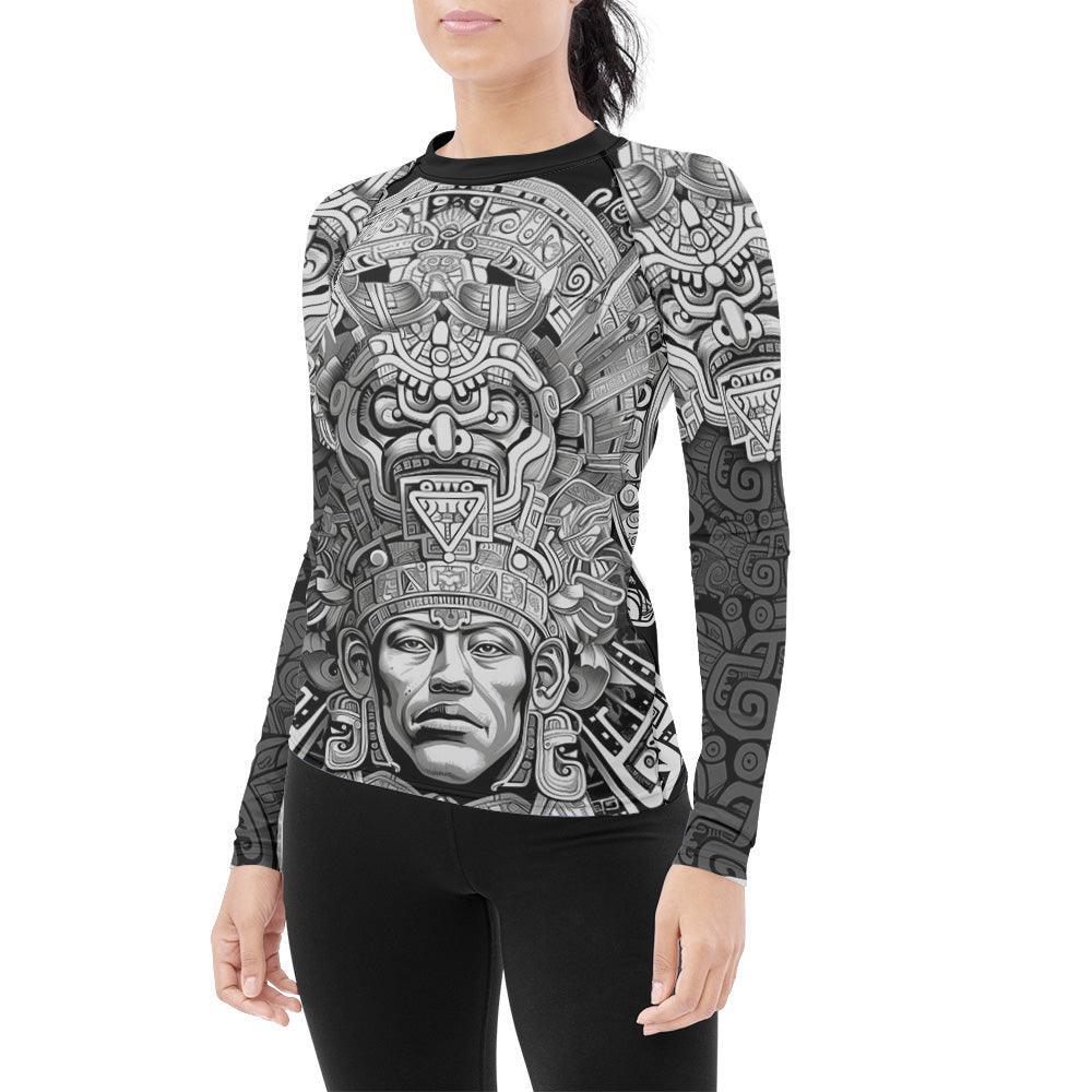 Brave Aztec Warrior Women's Long Sleeve Rash Guard | Warrior BJJ Shirt