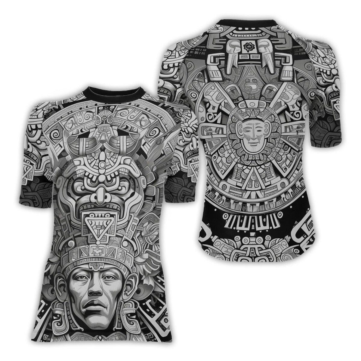 Brave Aztec Warrior Women's Short Sleeve Rash Guard - BattleFitGear
