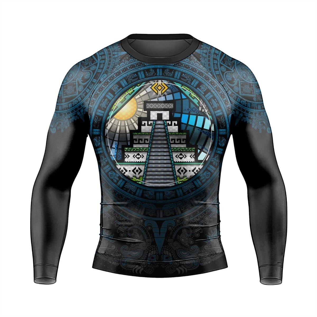 Mayan Guardian Men's Long Sleeve Rash Guard - BattleFitGear