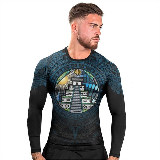 Mayan Guardian Men's Long Sleeve Rash Guard - BattleFitGear