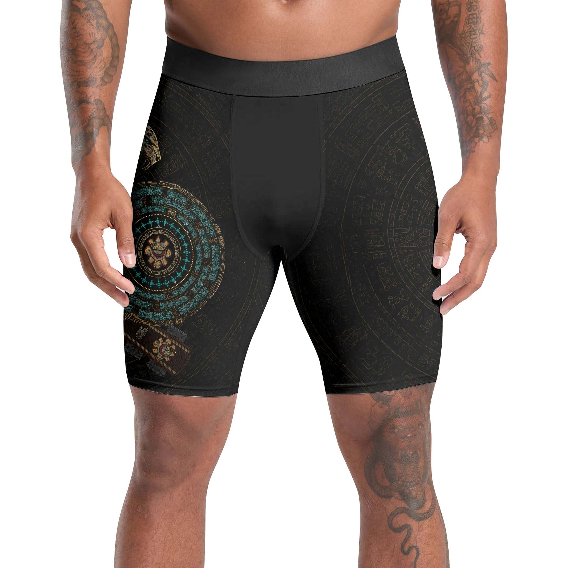 Mechanic Aztec Jaguar Warrior Compression Shorts