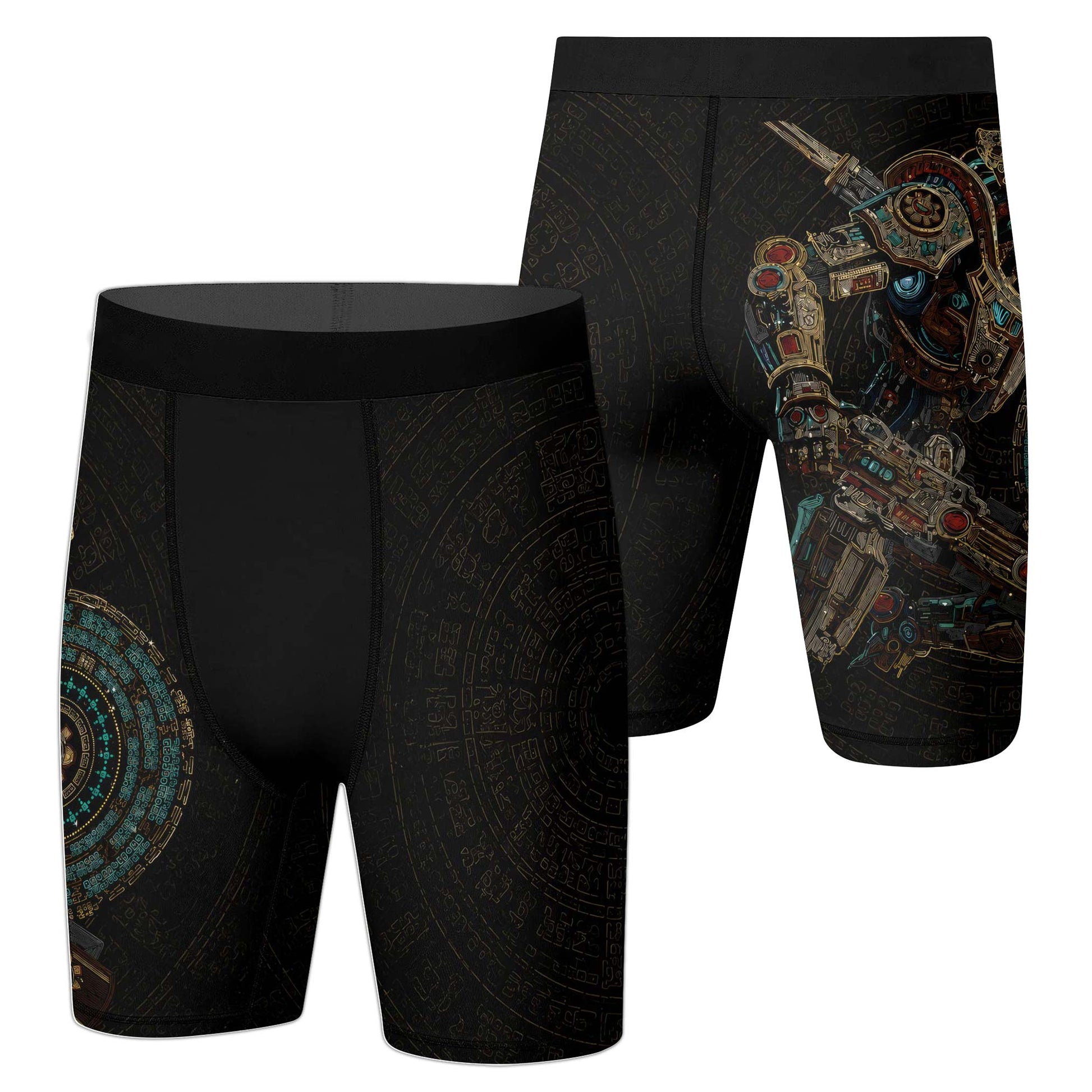 Mechanic Aztec Jaguar Warrior Compression Shorts