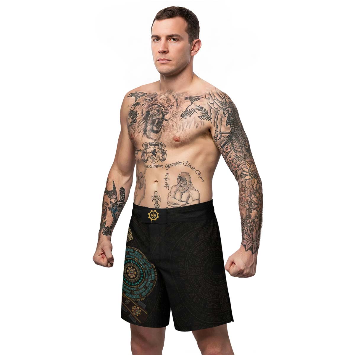 Mechanic Aztec Jaguar Warrior Fight Shorts
