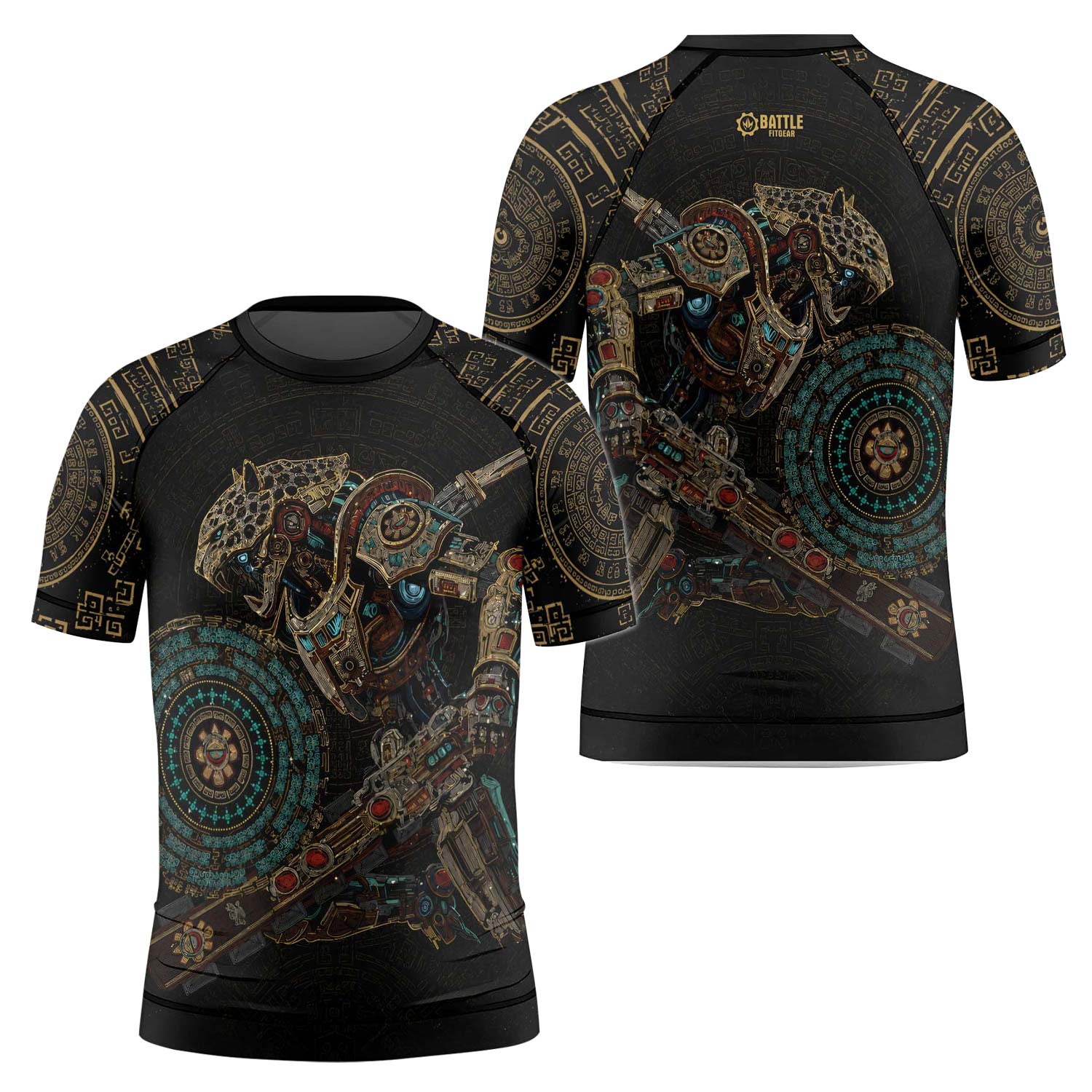 Mechanic Aztec Jaguar Warrior Kids Rash Guard