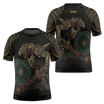 Mechanic Aztec Jaguar Warrior Kids Rash Guard