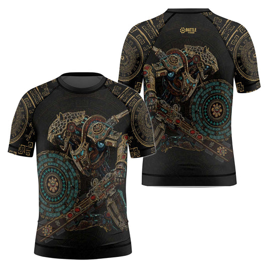 Mechanic Aztec Jaguar Warrior Kids Rash Guard