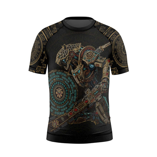 Mechanic Aztec Jaguar Warrior Kids Rash Guard