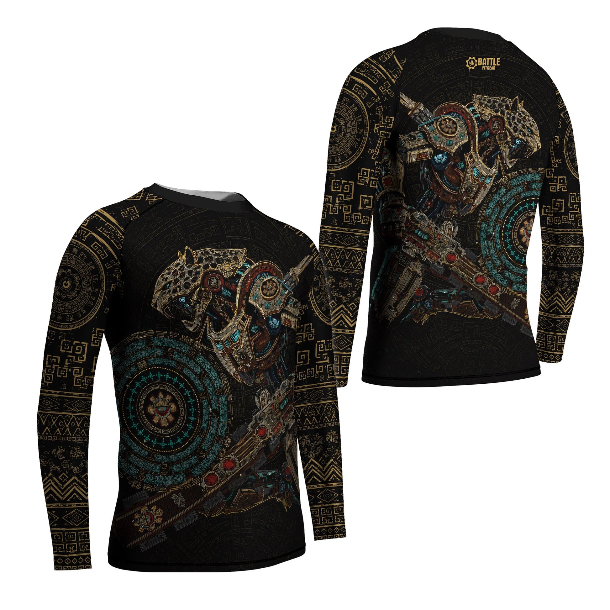 Mechanic Aztec Jaguar Warrior Kids Rash Guard