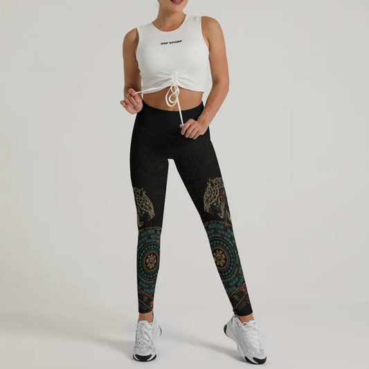 Mechanic Aztec Jaguar Warrior Leggings