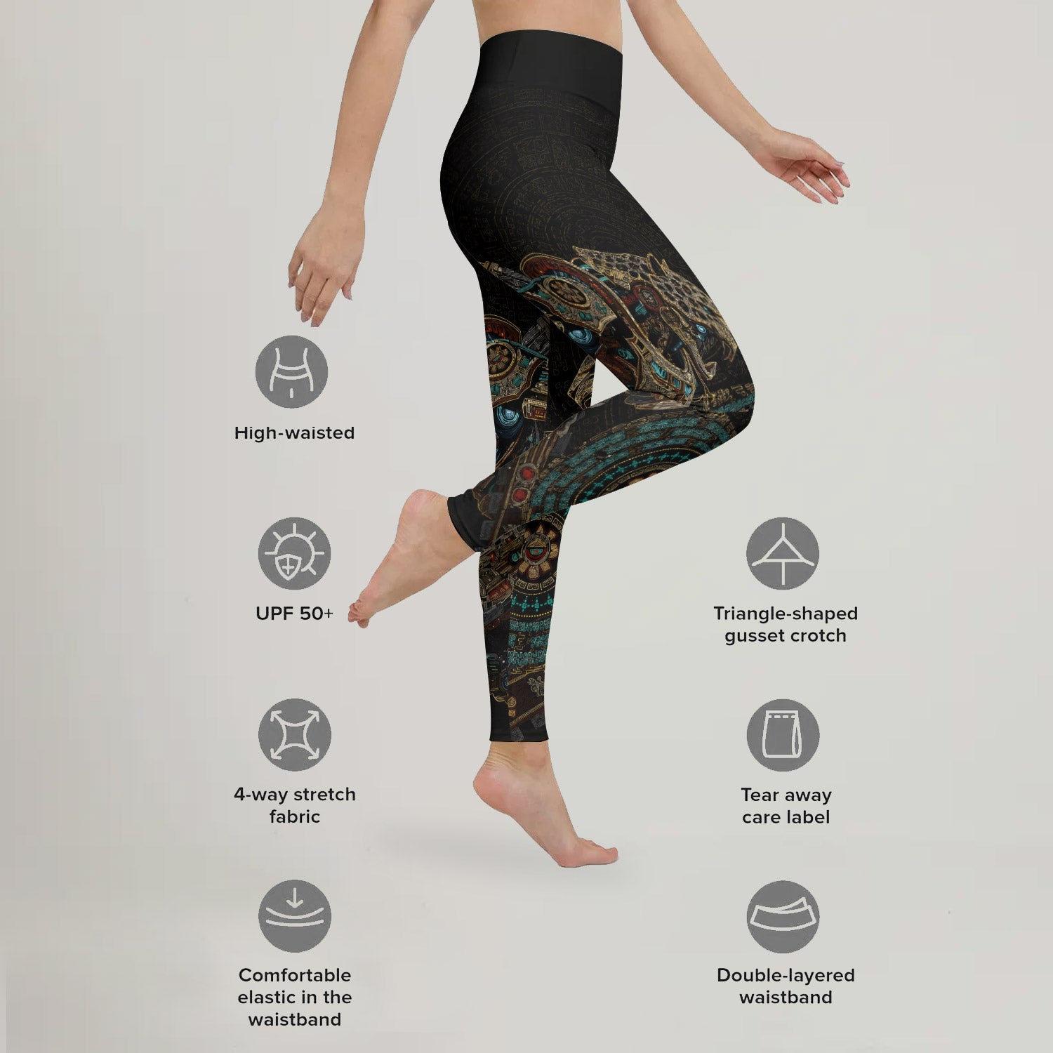 Mechanic Aztec Jaguar Warrior Leggings