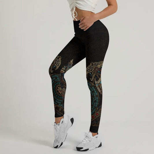 Mechanic Aztec Jaguar Warrior Leggings
