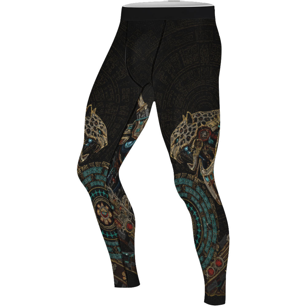 Mechanic Aztec Jaguar Warrior Men's Compression Leggings