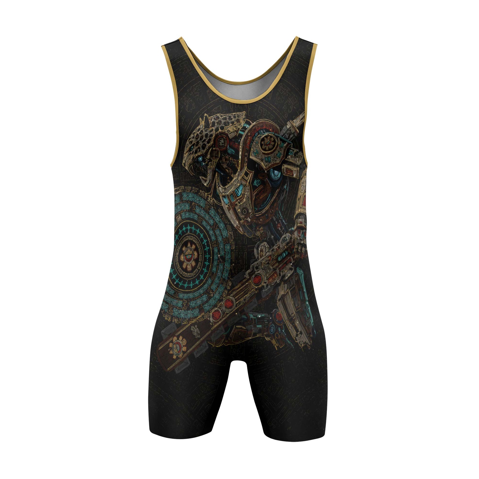 Mechanic Aztec Jaguar Warrior Wrestling Singlets