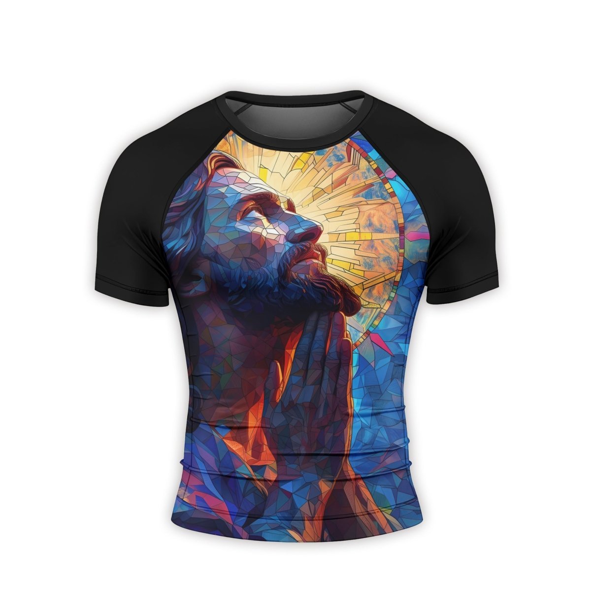 Merciful Jesus Men's Short Sleeve Rash Guard - BattleFitGear