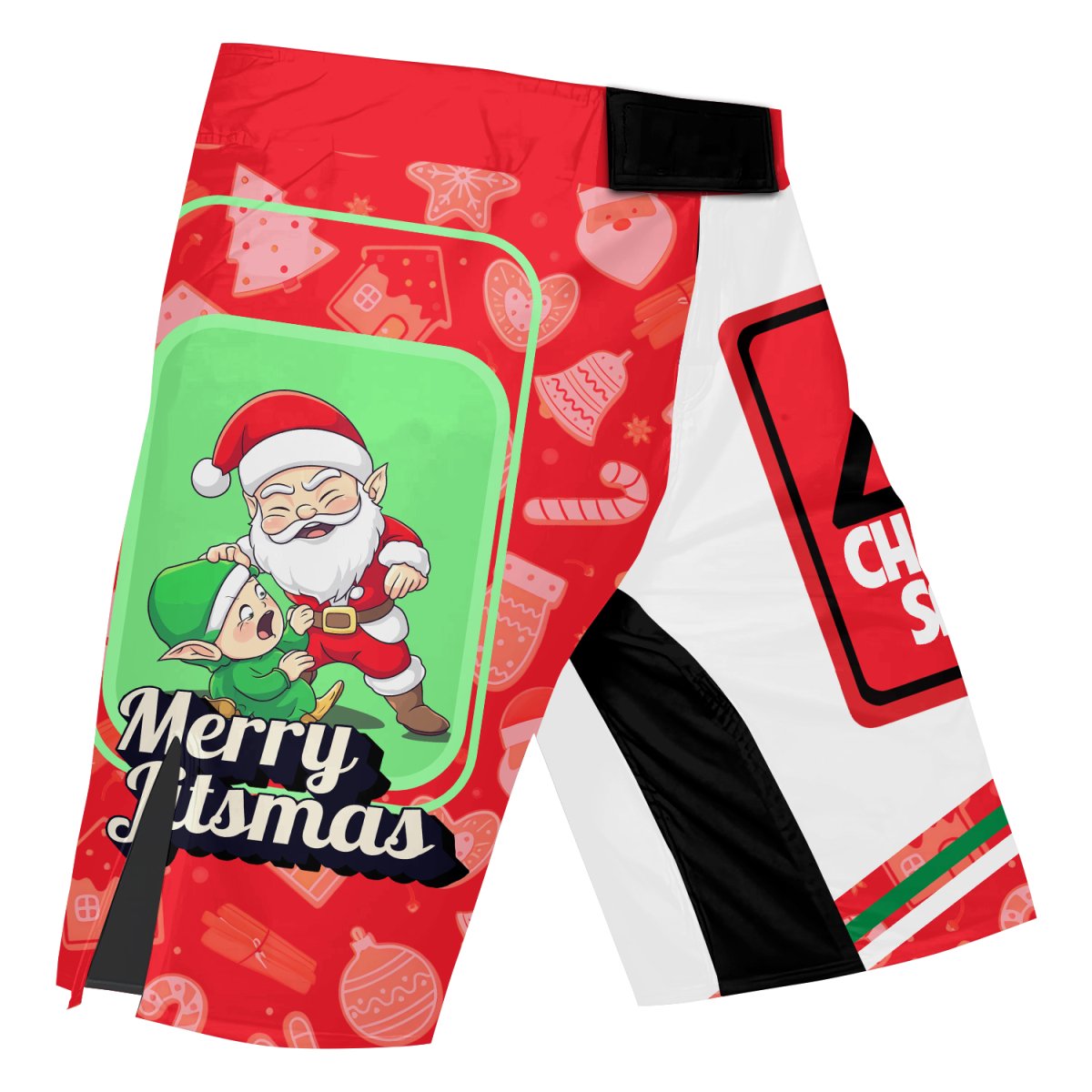 Merry Christmas Choking Santa Fight Shorts - BattleFitGear