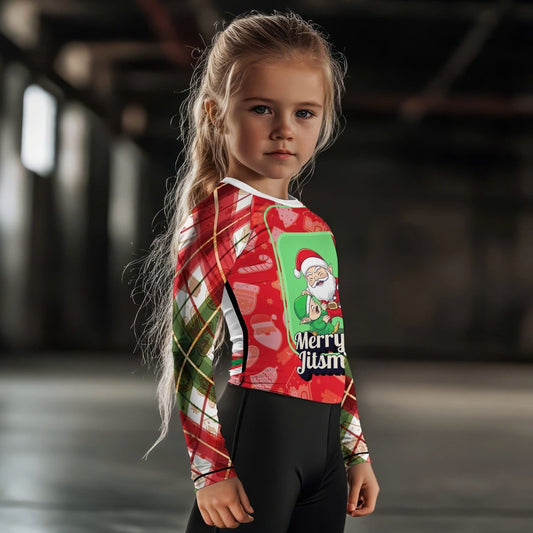 Merry Christmas Choking Santa Kids Rash Guard - BattleFitGear