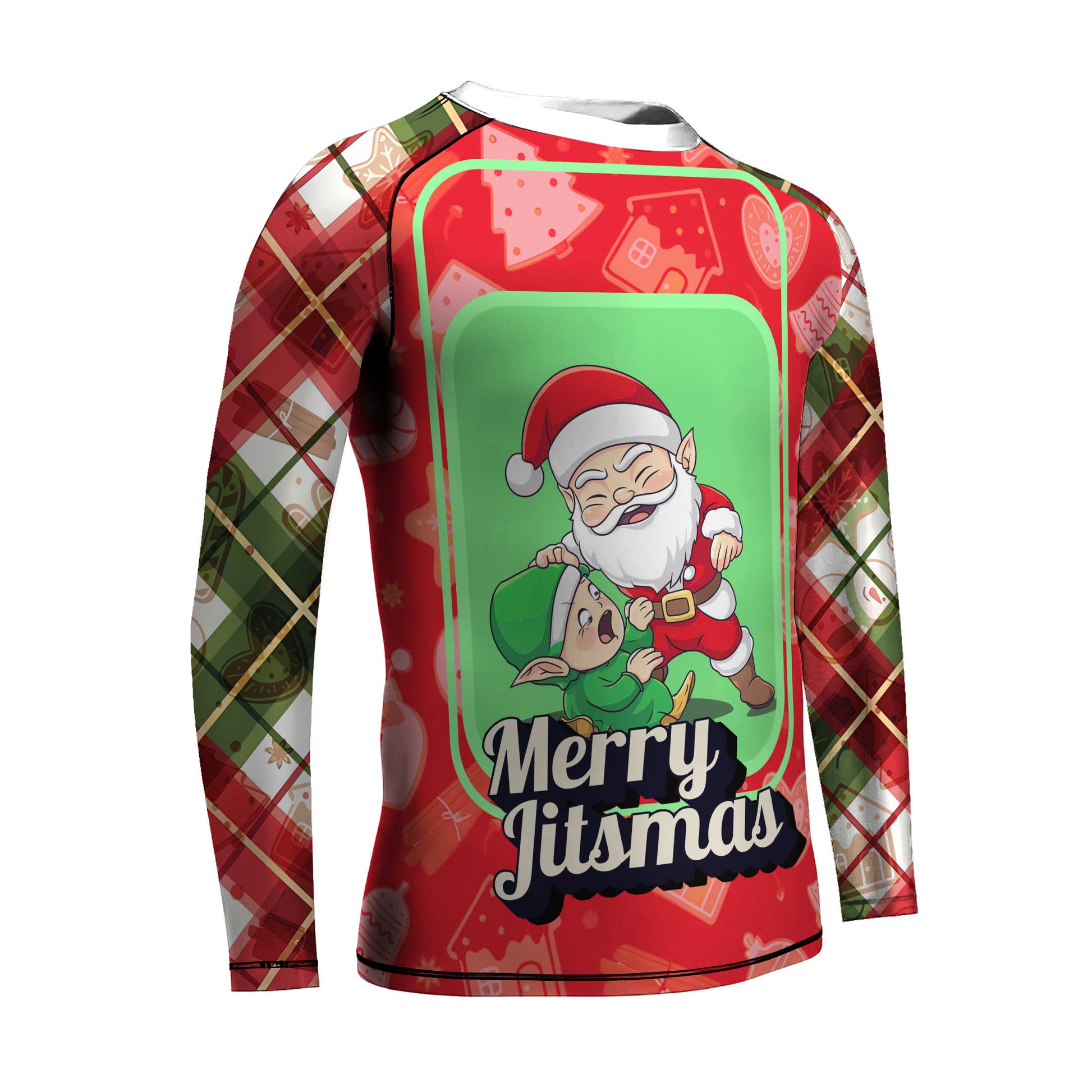 Merry Christmas Choking Santa Kids Rash Guard