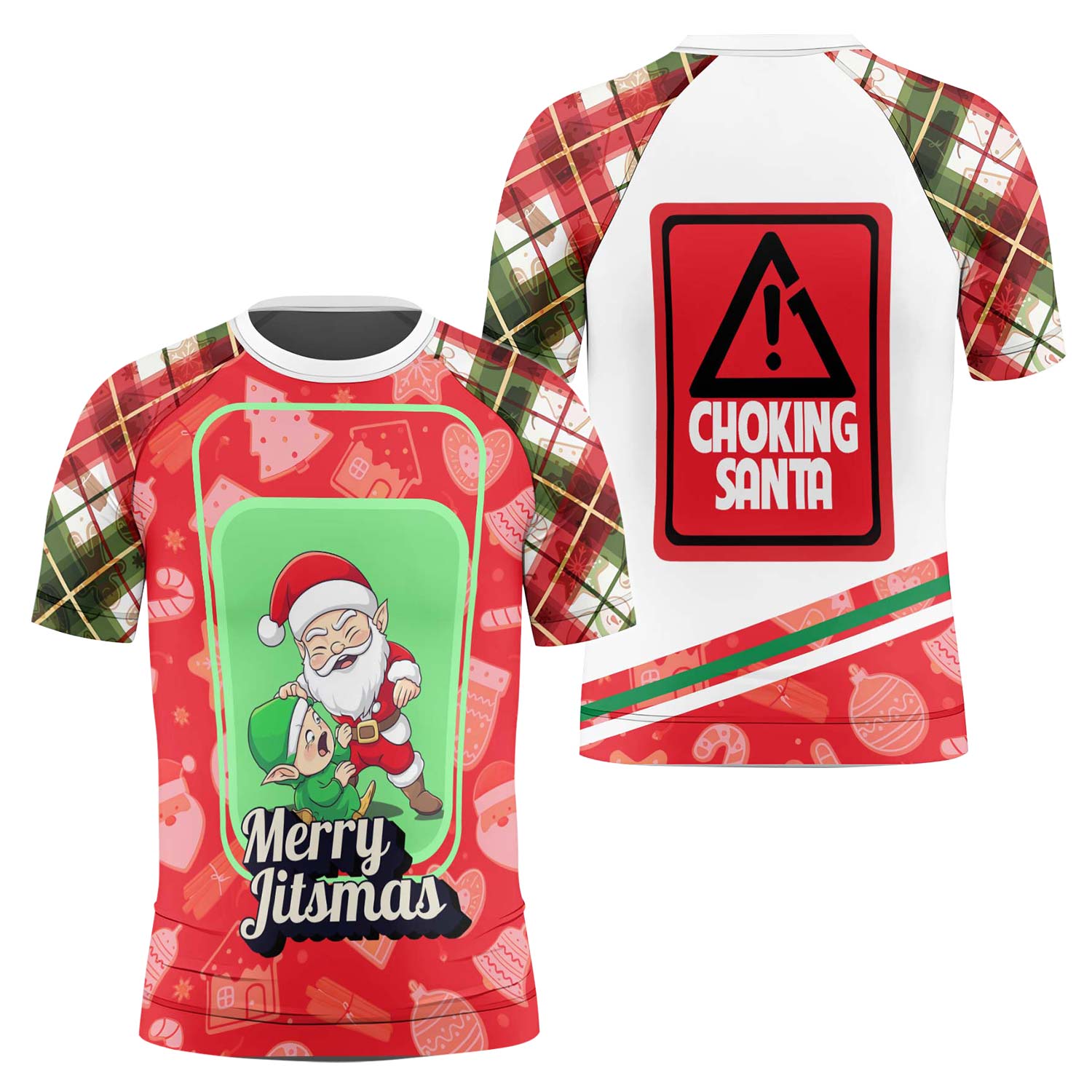Merry Christmas Choking Santa Kids Rash Guard - BattleFitGear