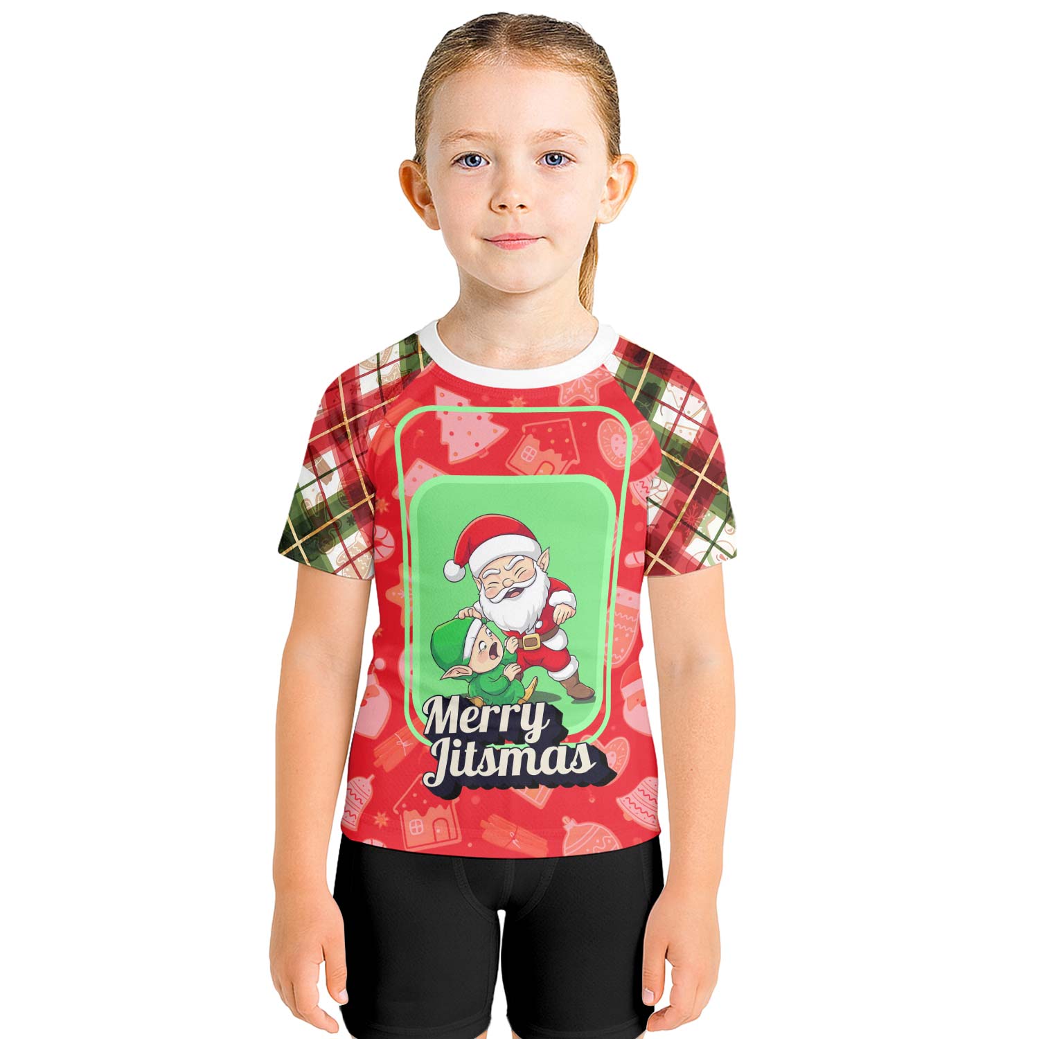 Merry Christmas Choking Santa Kids Rash Guard - BattleFitGear