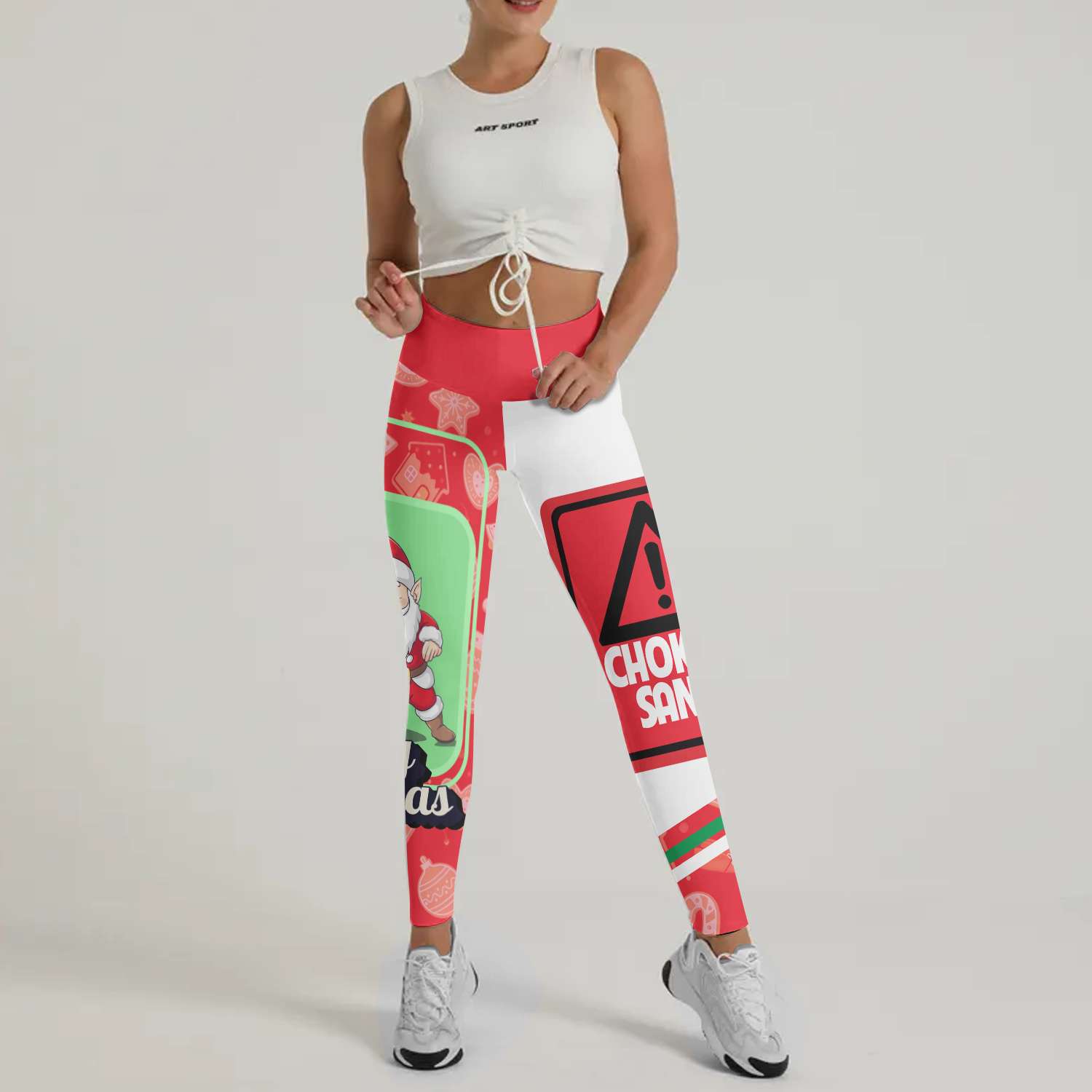 Merry Christmas Choking Santa Leggings