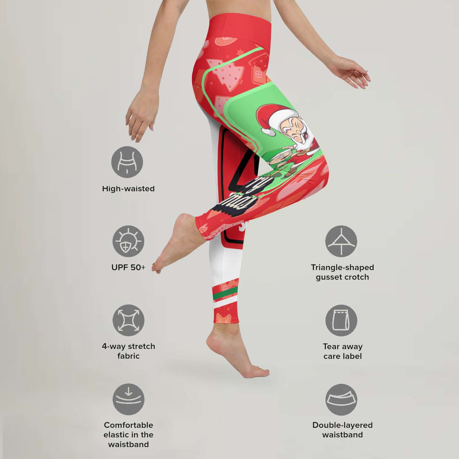 Merry Christmas Choking Santa Leggings