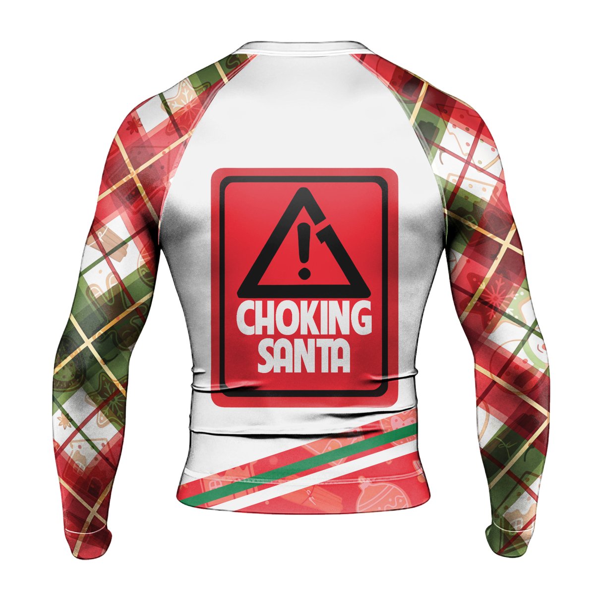 Merry Christmas Choking Santa Men's Long Sleeve Rash Guard - BattleFitGear