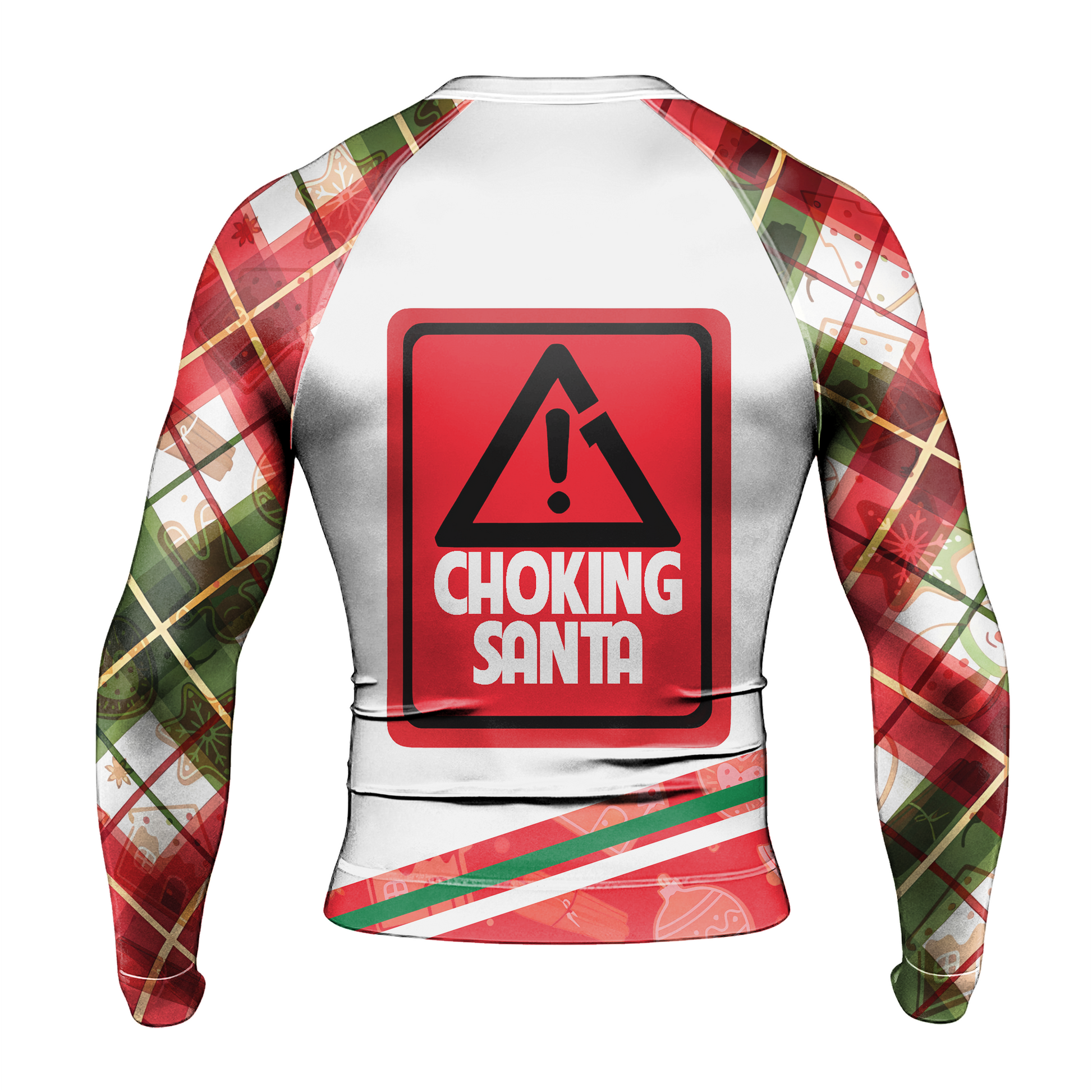 Merry Christmas Choking Santa Men's Long Sleeve Rash Guard