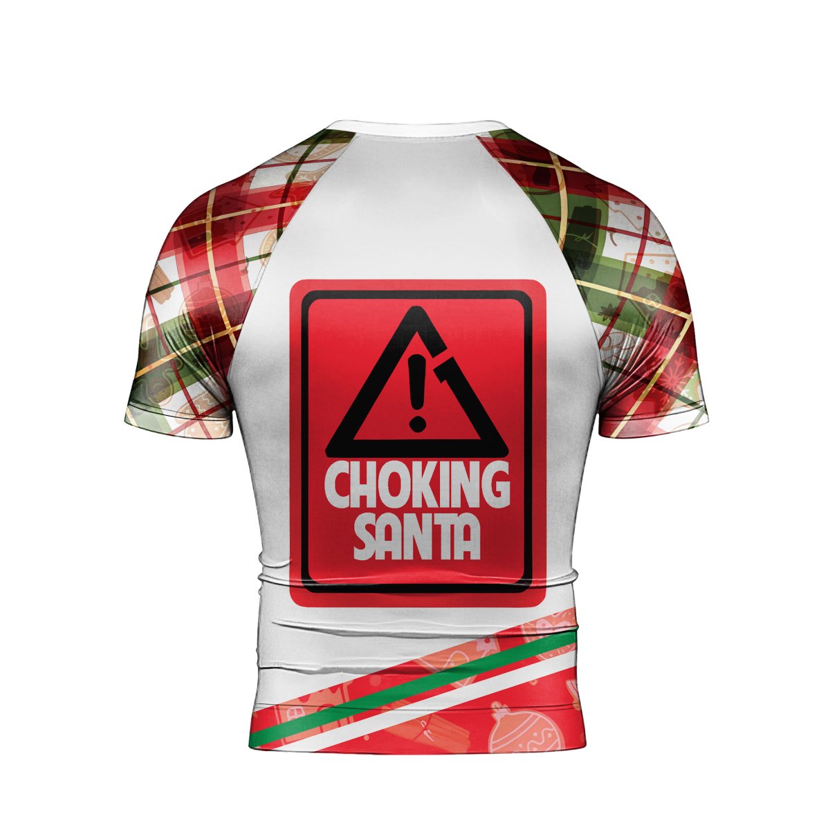 Merry Christmas Choking Santa Men's Short Sleeve Rash Guard - BattleFitGear