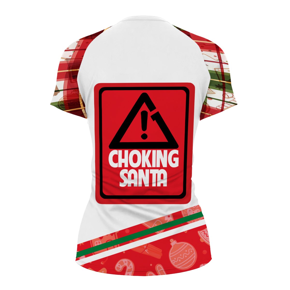 Merry Christmas Choking Santa Women's Short Sleeve Rash Guard - BattleFitGear