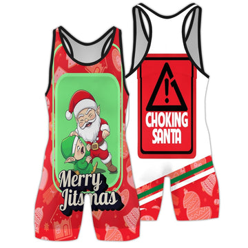 Merry Christmas Choking Santa Wrestling Singlets - BattleFitGear