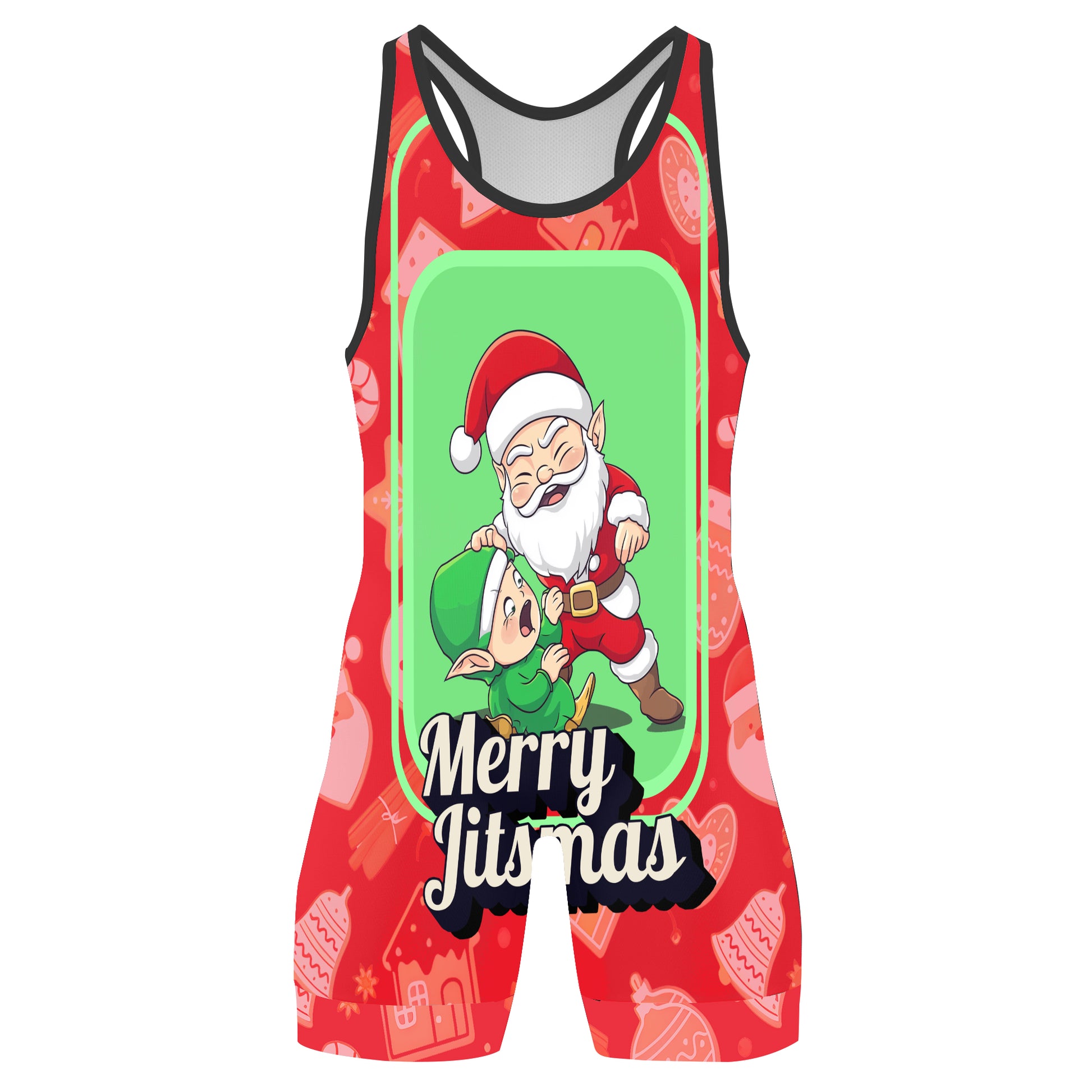 Merry Christmas Choking Santa Wrestling Singlets