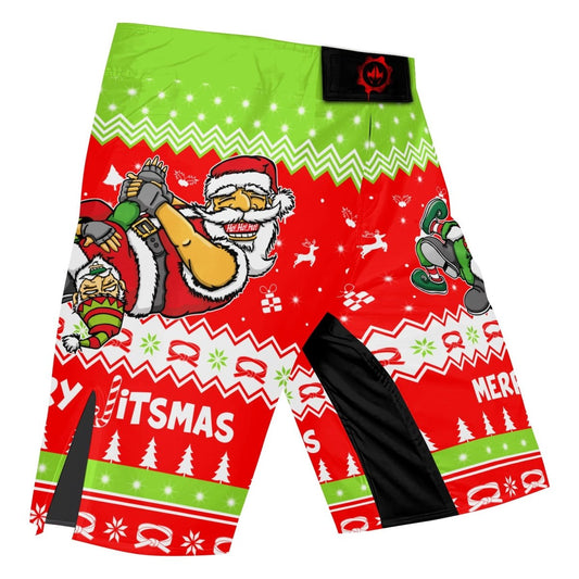 Merry Jitmas Santa Clause Fight Shorts - BattleFitGear