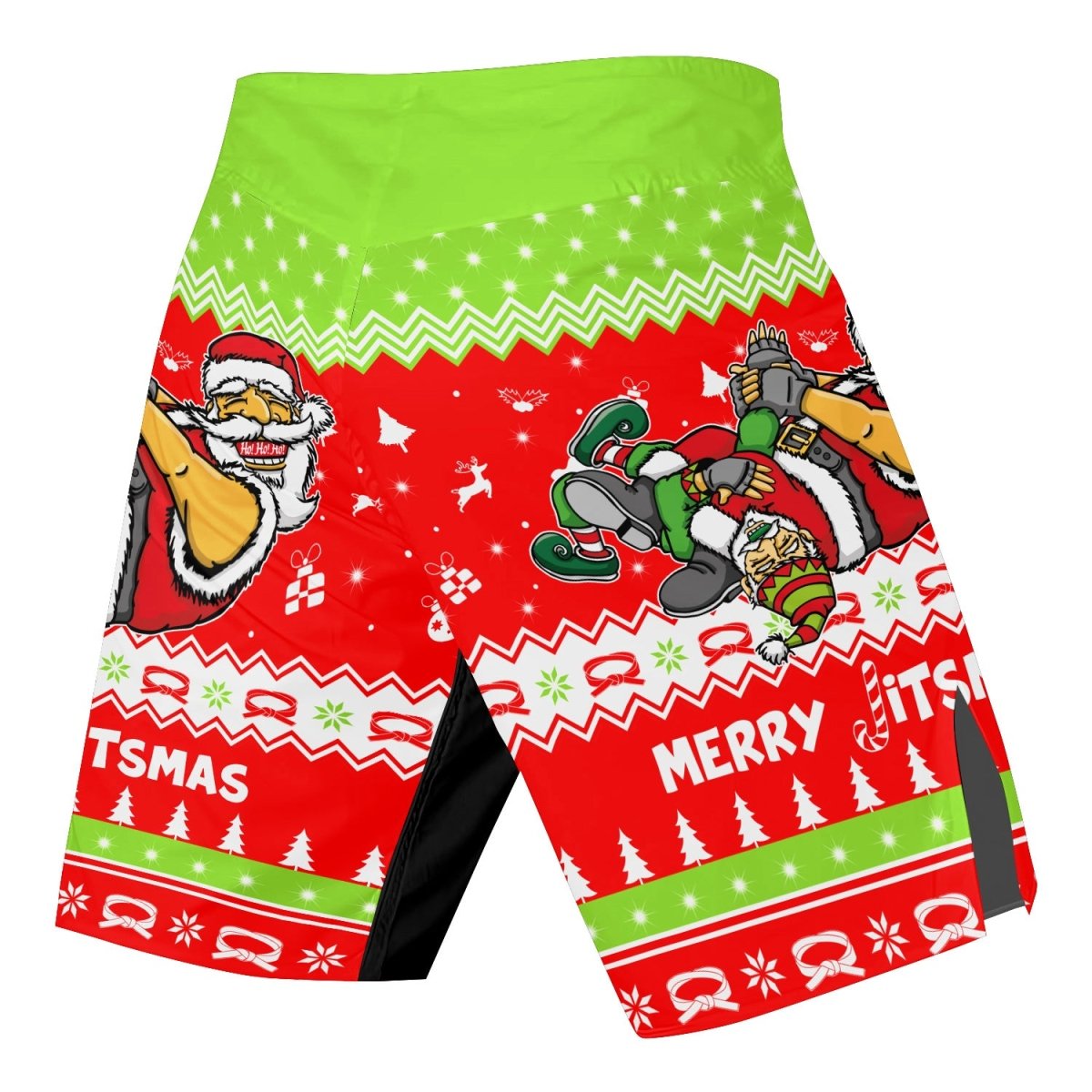 Merry Jitmas Santa Clause Fight Shorts - BattleFitGear