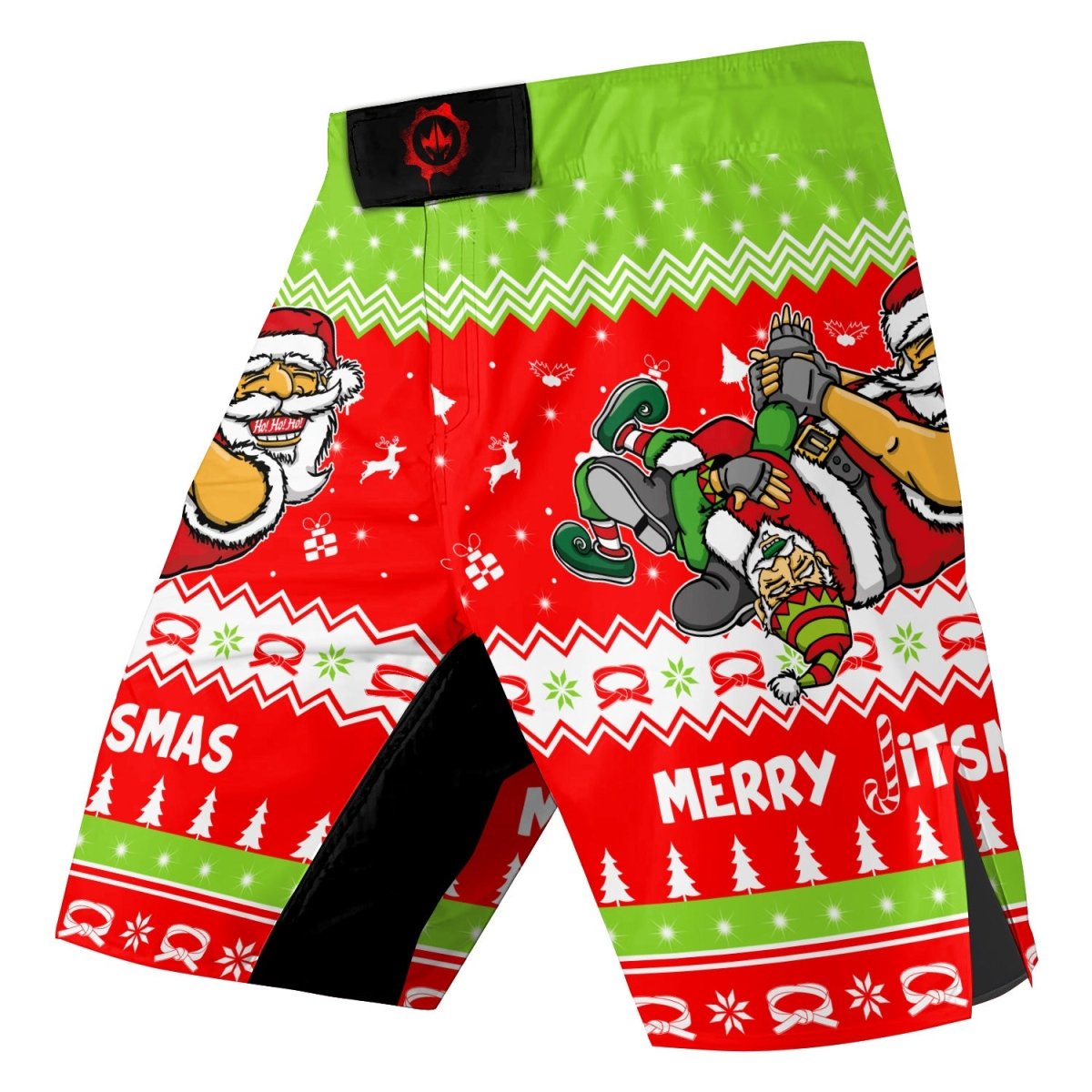 Merry Jitmas Santa Clause Fight Shorts - BattleFitGear