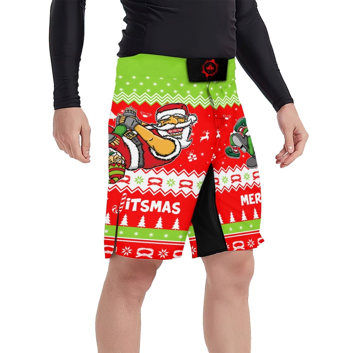 Merry Jitmas Santa Clause Fight Shorts - BattleFitGear