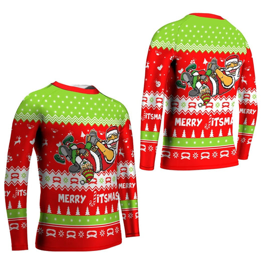 Merry Jitmas Santa Clause Kids Rash Guard - BattleFitGear