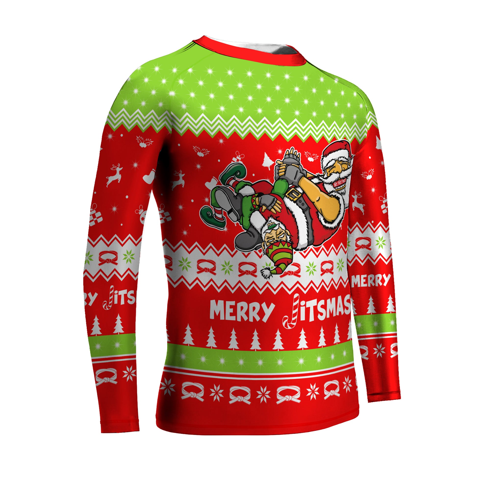 Merry Jitmas Santa Clause Kids Rash Guard