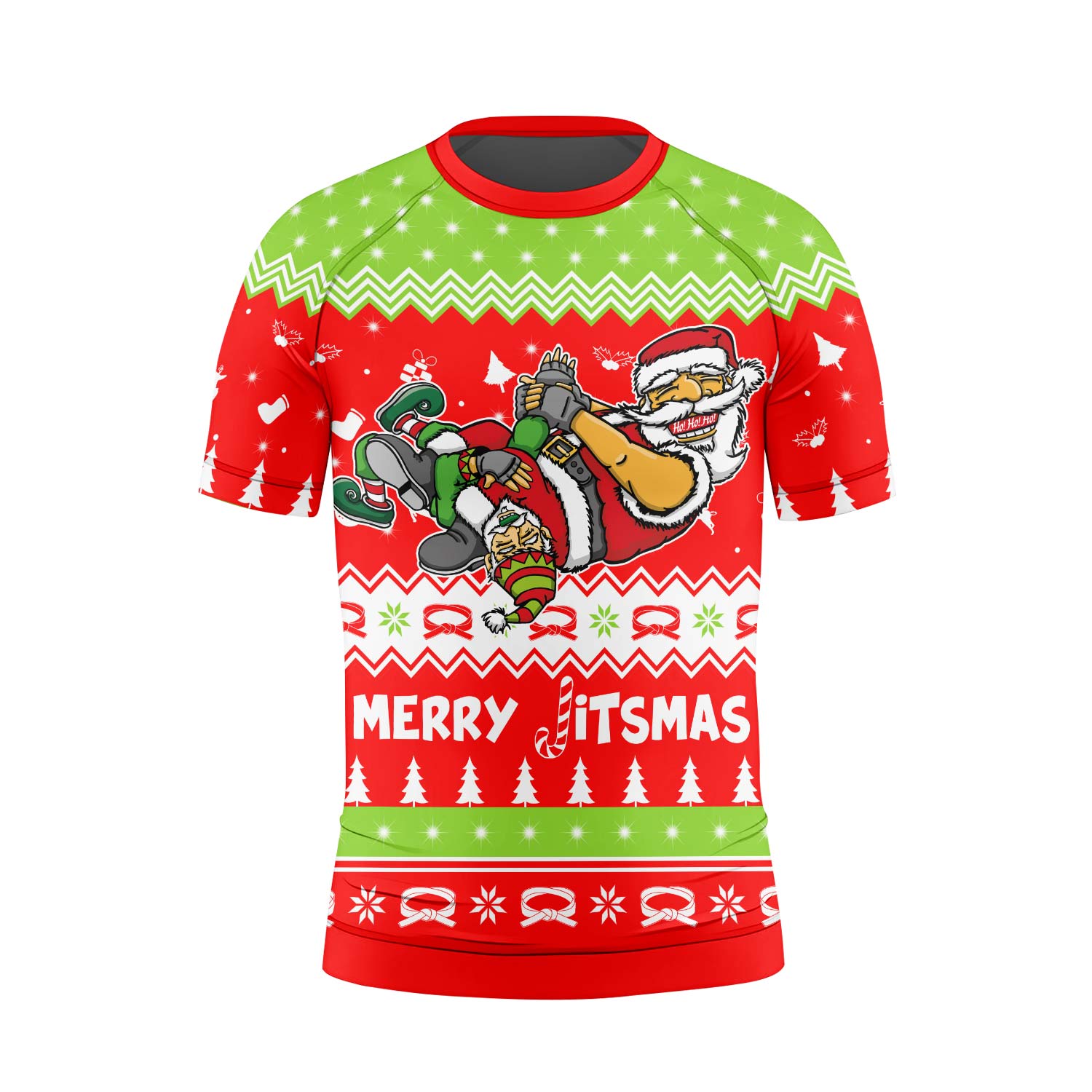 Merry Jitmas Santa Clause Kids Rash Guard - BattleFitGear