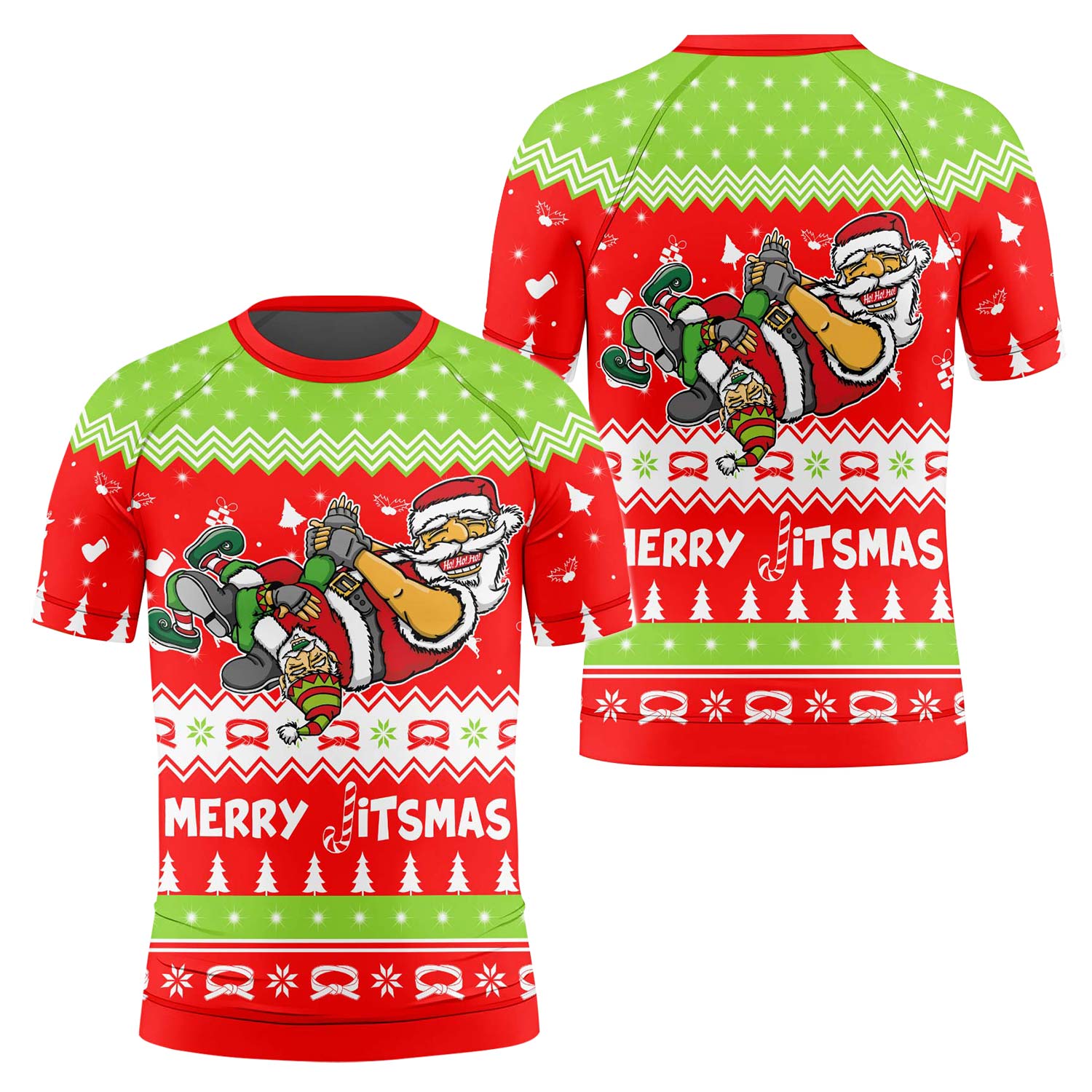 Merry Jitmas Santa Clause Kids Rash Guard - BattleFitGear