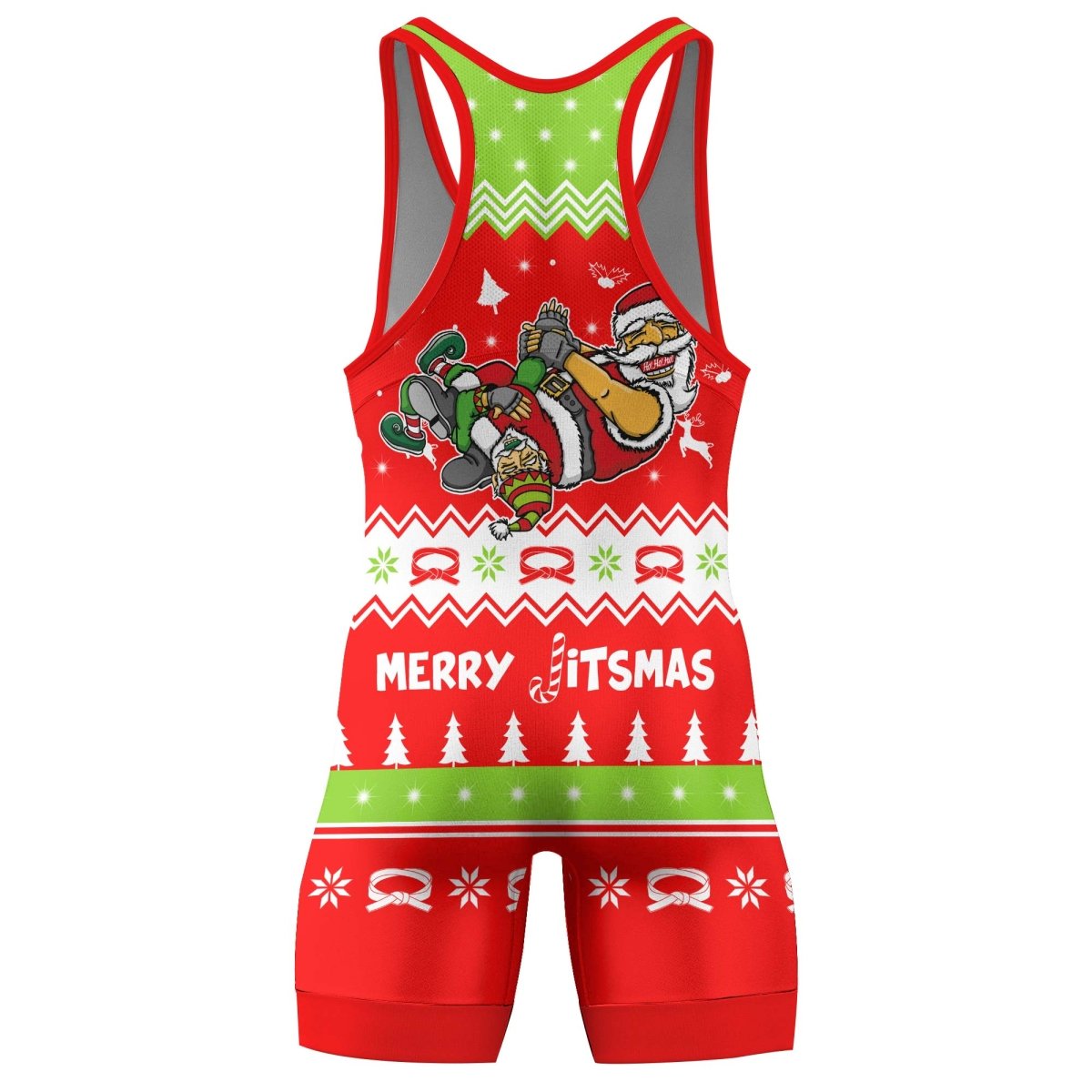 Merry Jitmas Santa Clause Wrestling Singlets - BattleFitGear