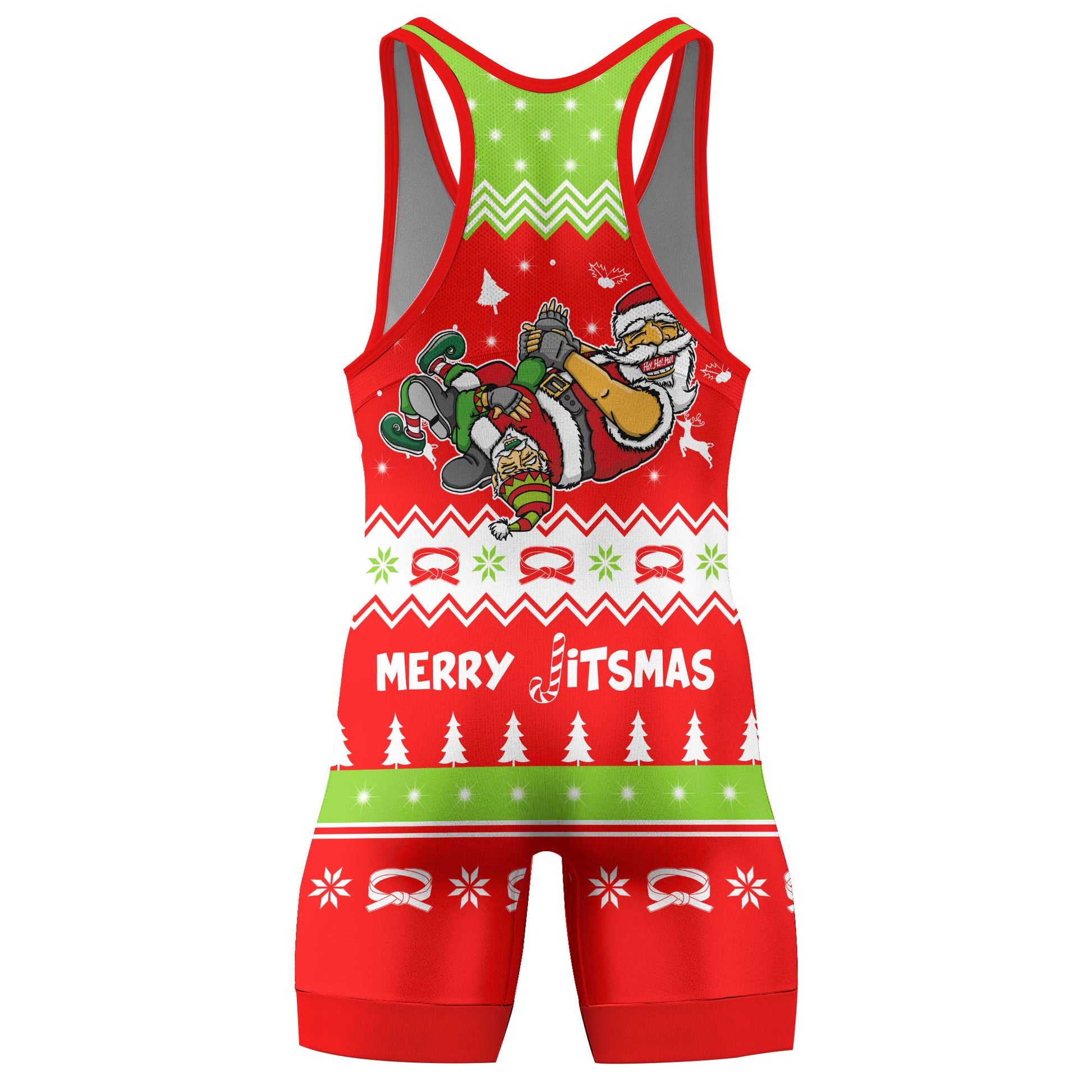 Merry Jitmas Santa Clause Wrestling Singlets